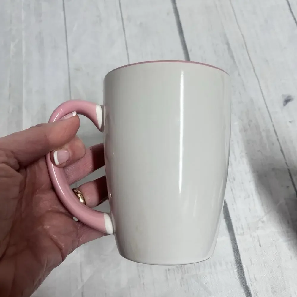 Walt Disney World Marathon January 2010 Coffee Mug Mickey Mouse Pink White 4.75